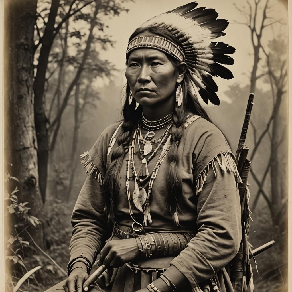 Native American Female Hunter: Indigenous Heritage