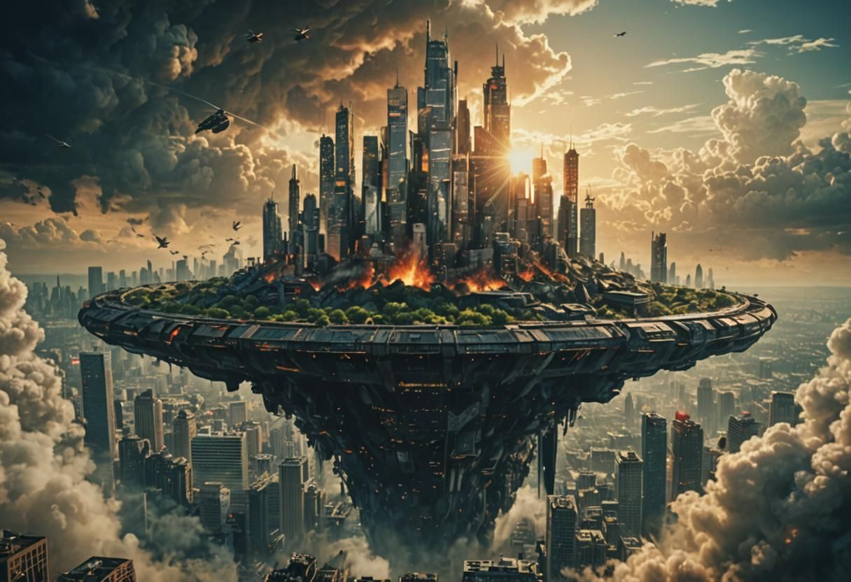 Epic Sky City: A Cinematic Digital Painting