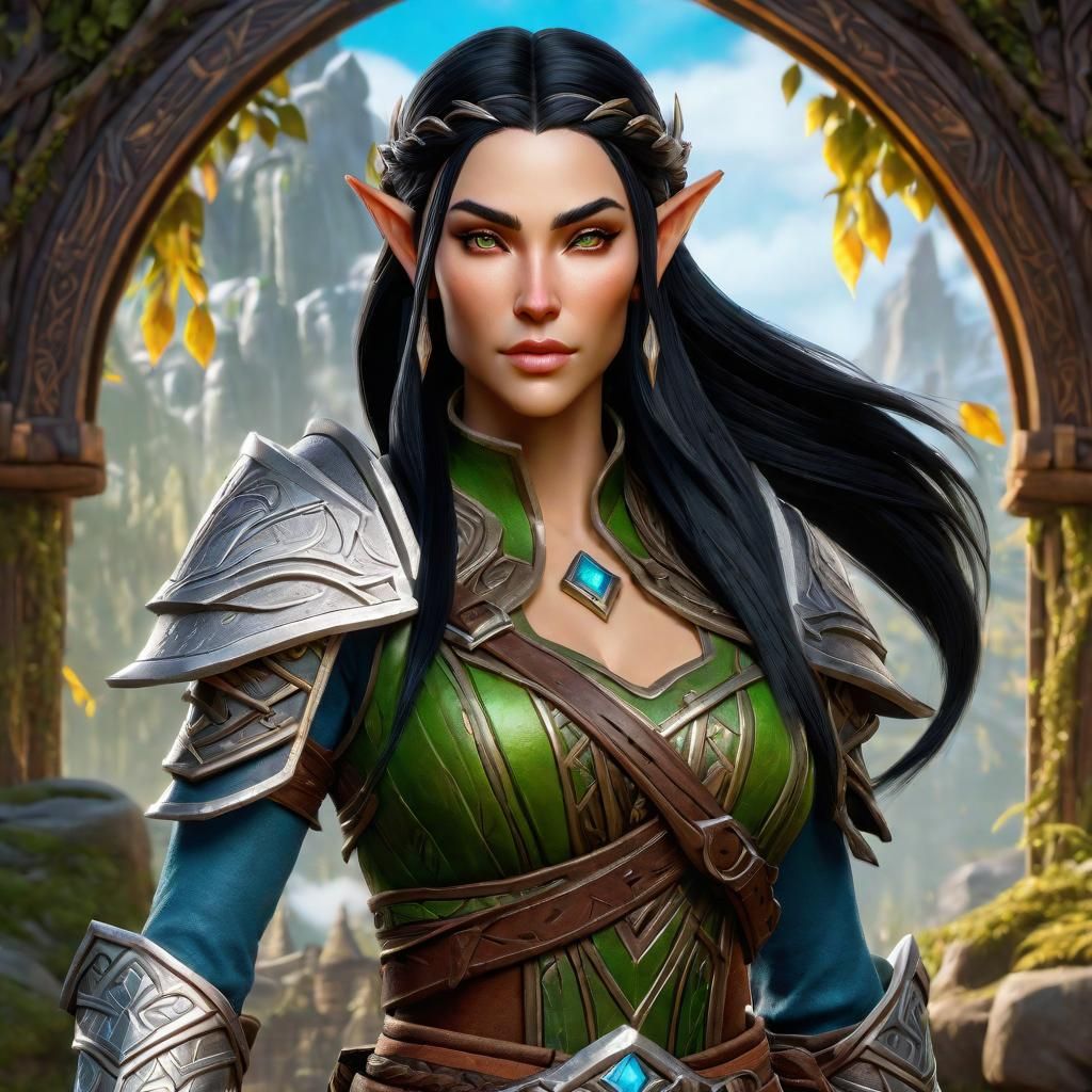 Wood Elf Princess Ranger in Warcraft Style