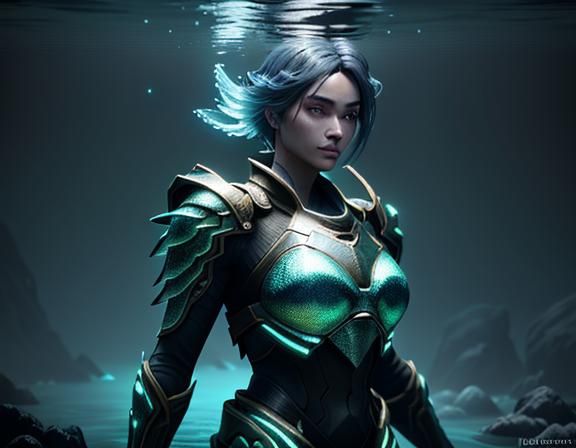 Mystical Underwater Amphipioid in 3D Game Art