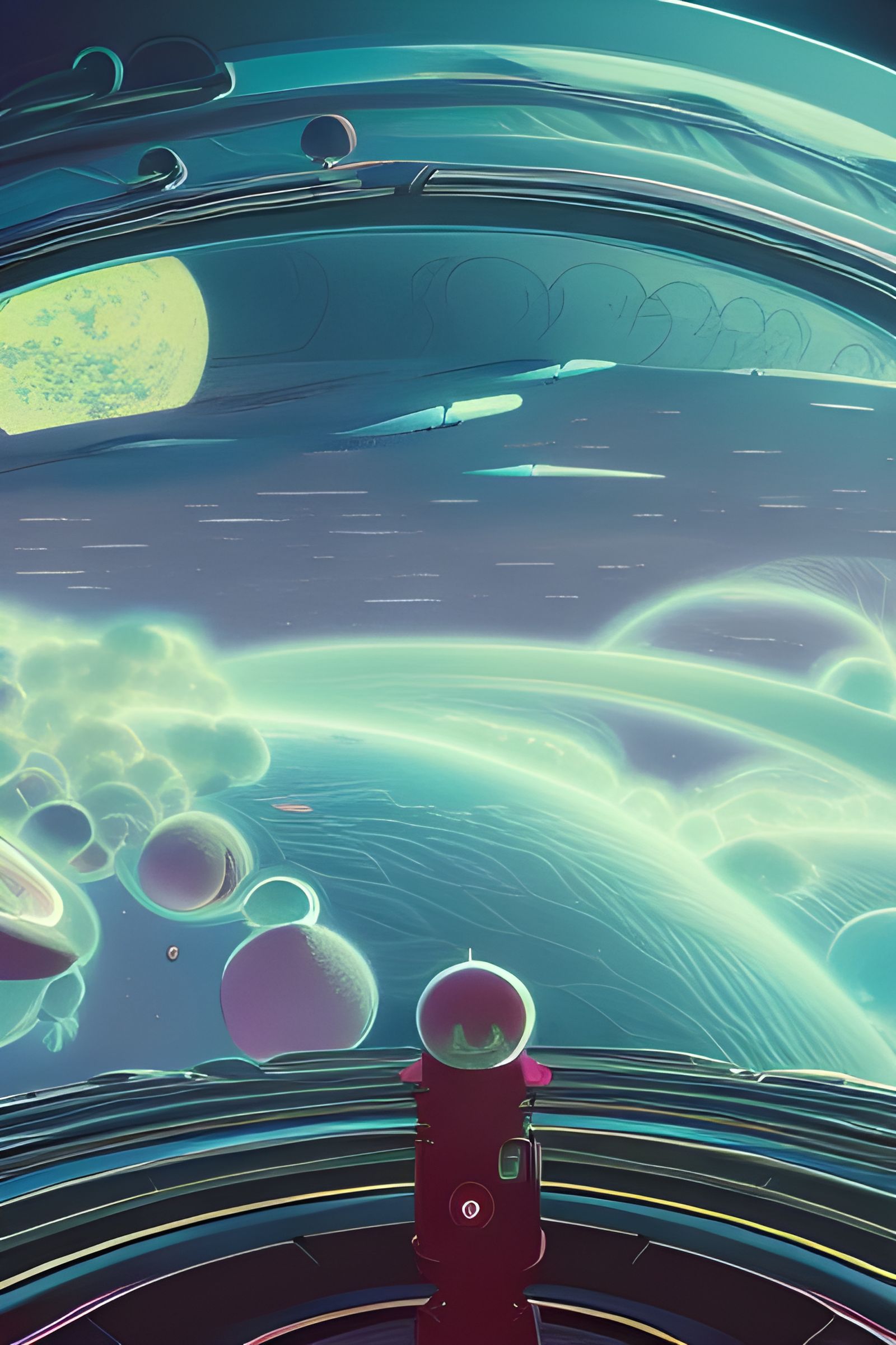 Surreal Starship Vista in 3D Shading