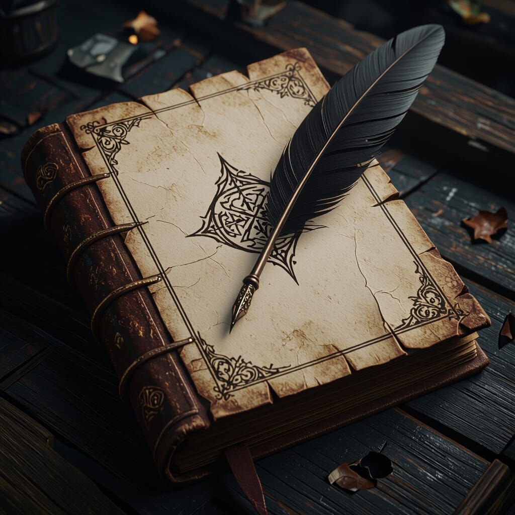 Creepy Antique Diary Logo for Horror Channel