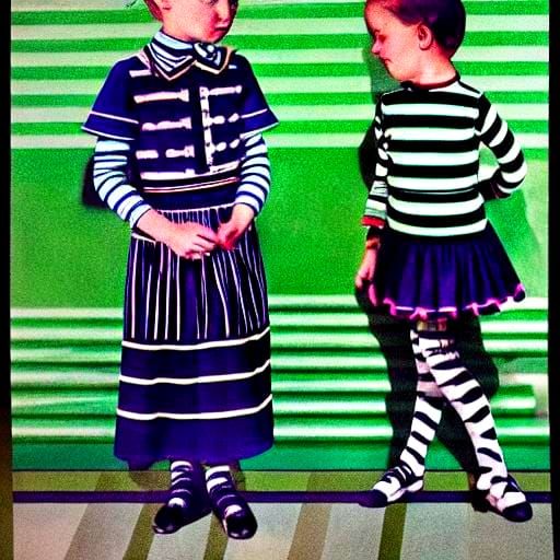 Child in Striped Stockings and Tangerine Apron