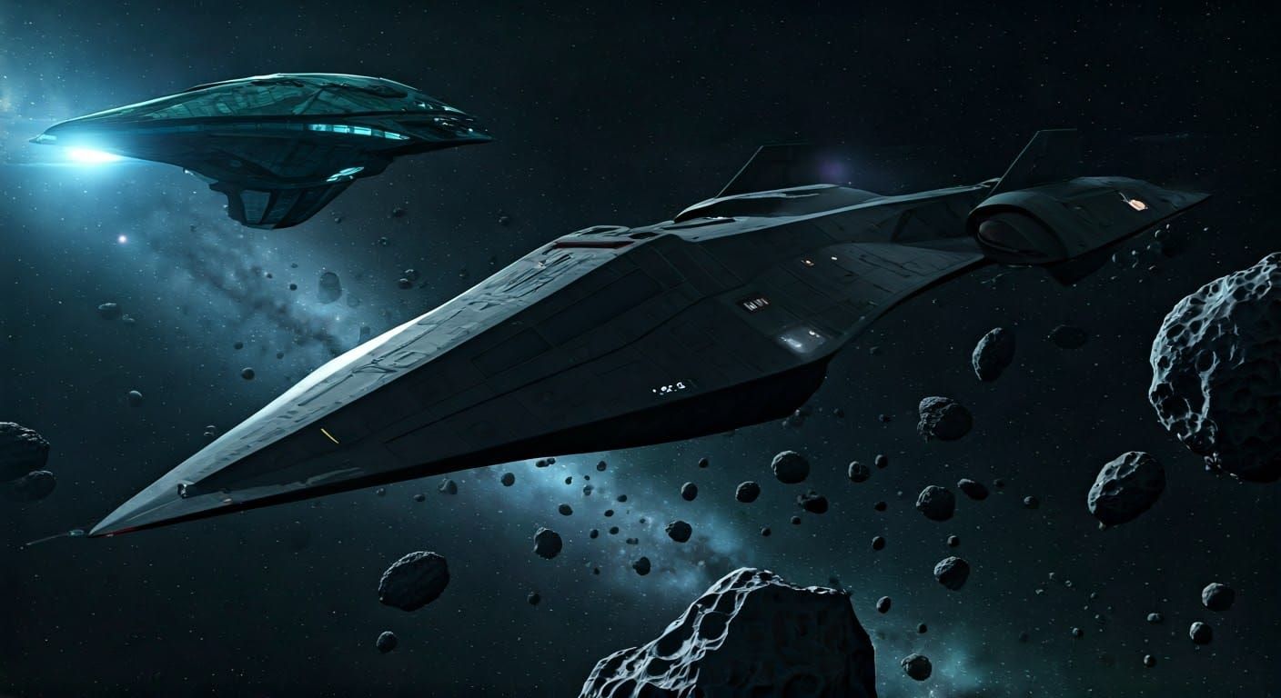 Stealthy Valkyrie-Class Starship Evades Romulan Warbird in A...