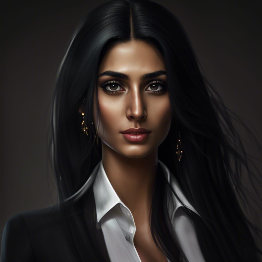 Beautiful Punjabi Woman in Office: Realistic 8k Portrait