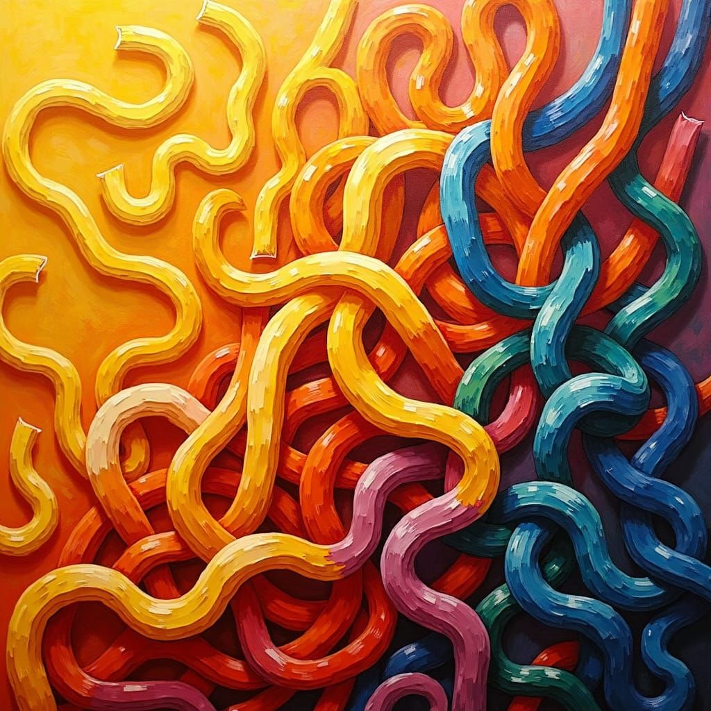 Colorful Pasta in Expressionist Style