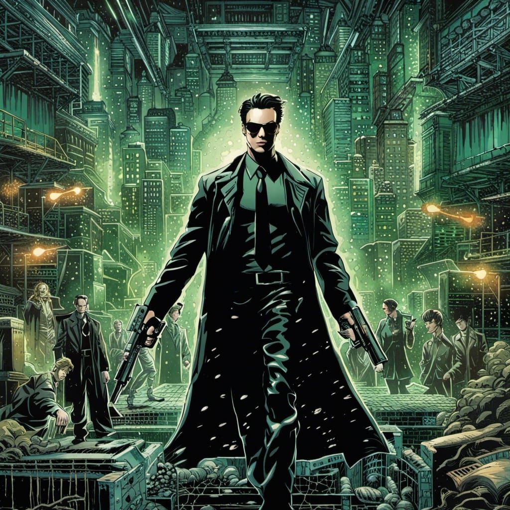 Matrix in Comic Book Art Style