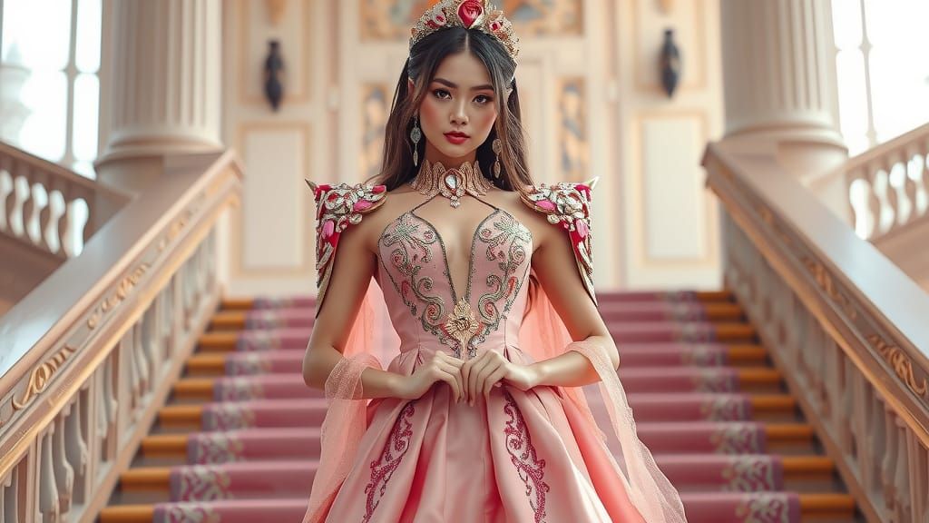 Luxury Princess in Futuristic Royal Attire