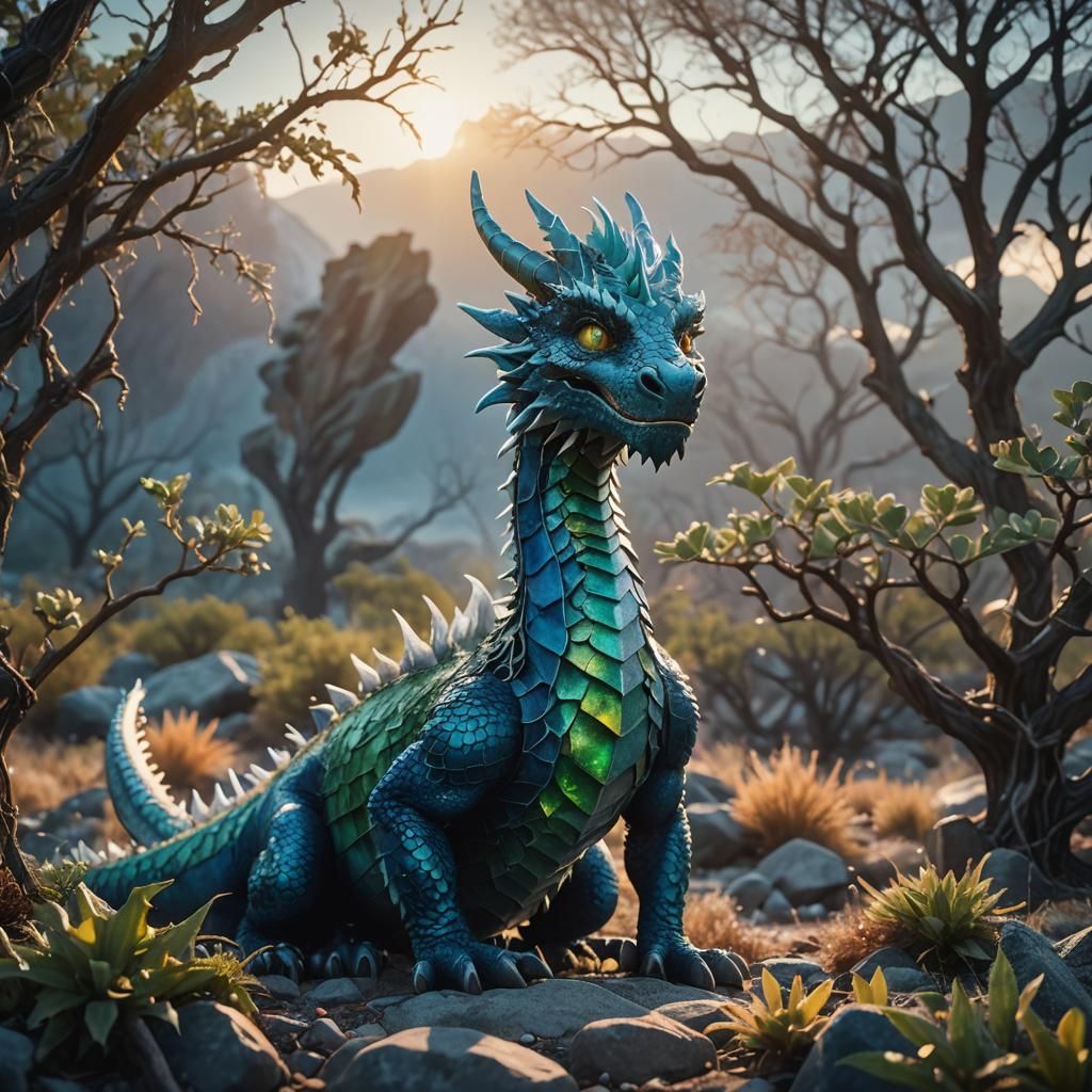 Icy Dragon in Frozen Savanna Film Still
