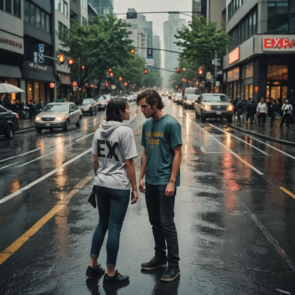 Dramatic Breakup in Downtown Vancouver: Cinematic Film Still