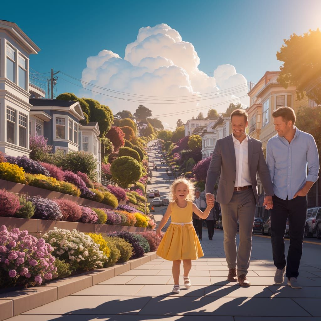 San Francisco Street Scene in Vibrant Color