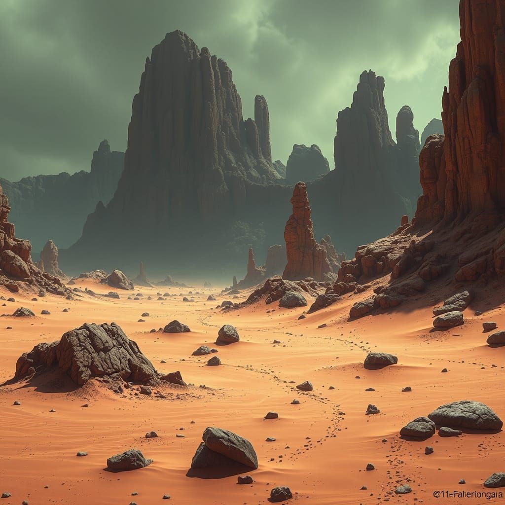 Barren Desert World Inspired by Dystopian Art