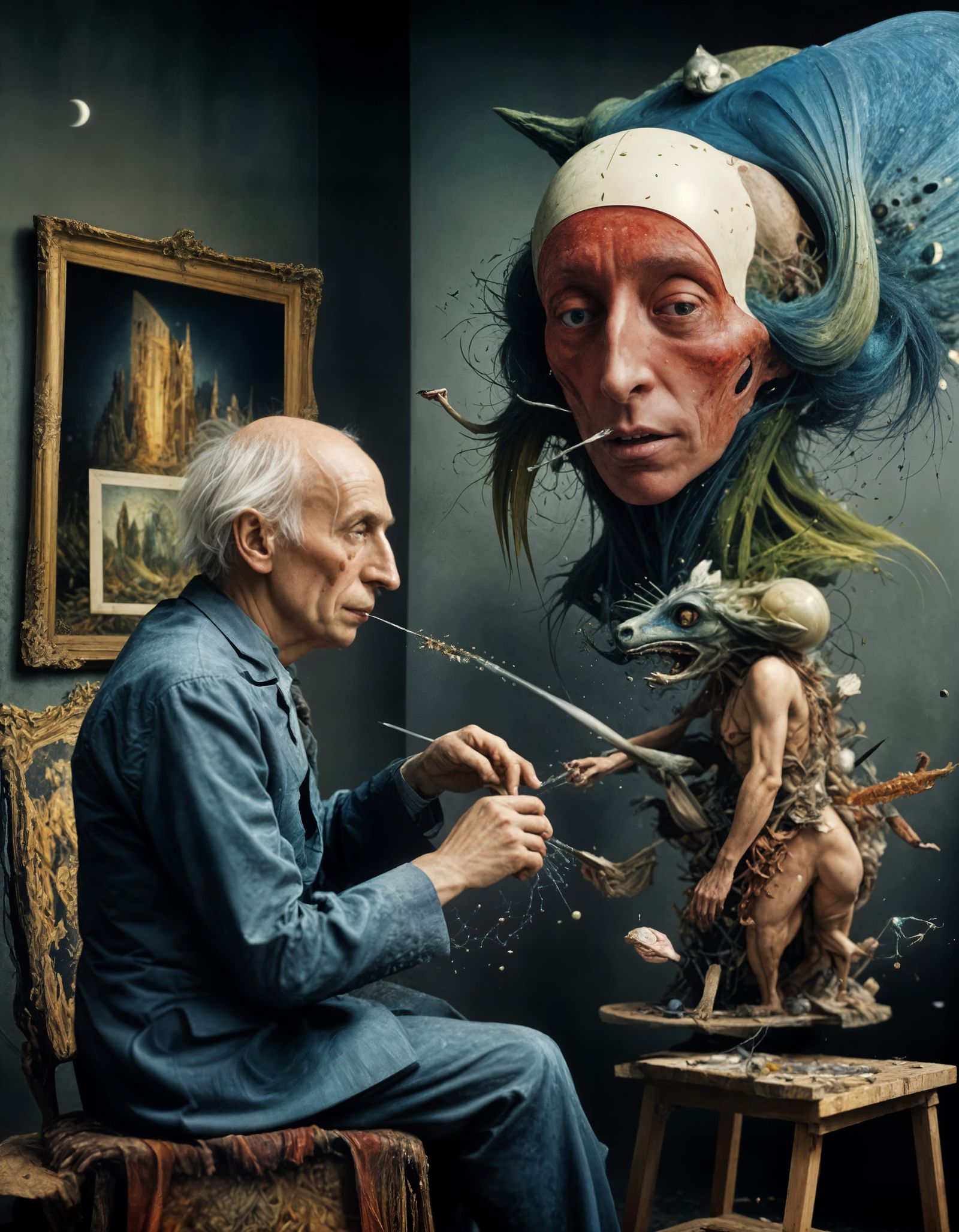 Taken aback when the Sculpture began barking orders at his '...