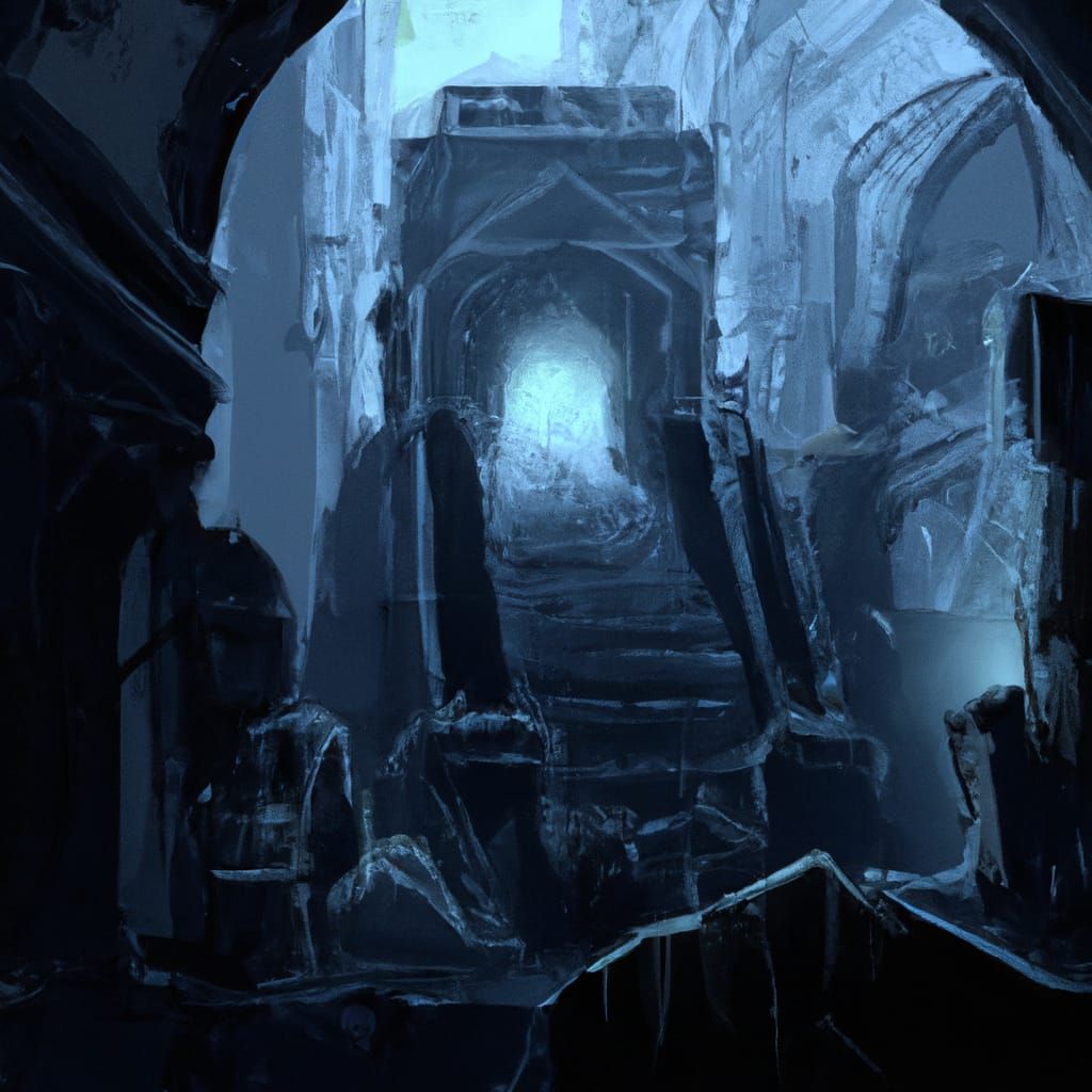 Darkest Dungeon Temple Art in Doré Style
