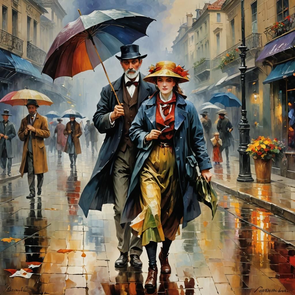 Pino Daeni umberella Leonid Afremov Moebius Gustave Doré