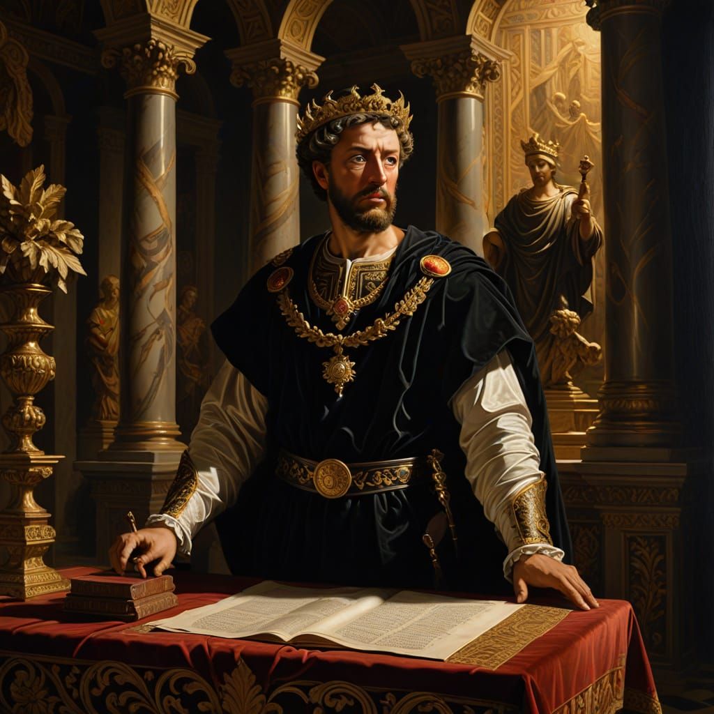 Grand Baroque Portrait of Marcus Aurelius in Roman Splendor
