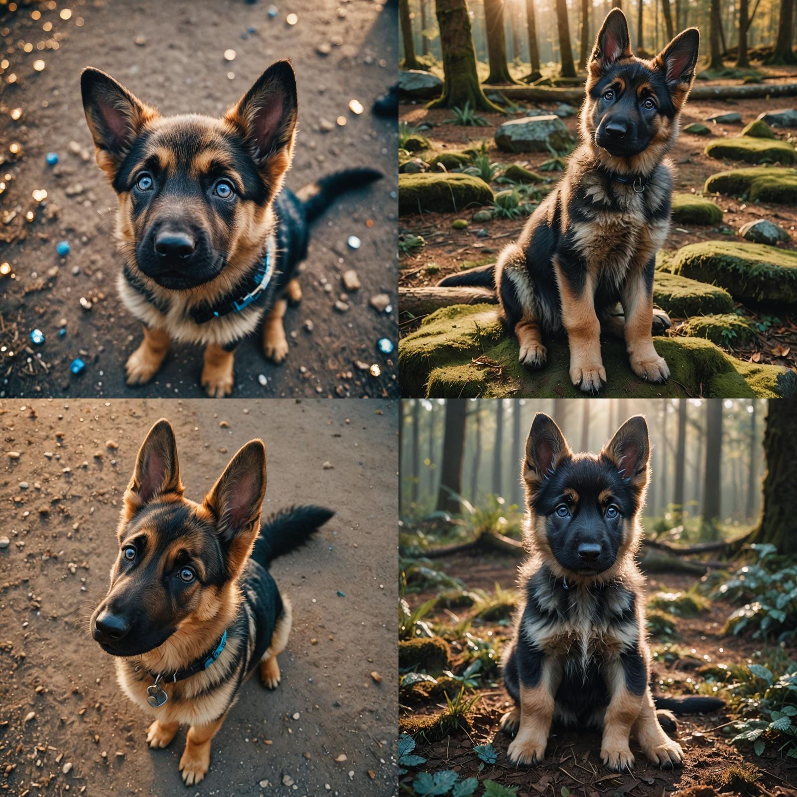 Adorable Miniature German Shepherd Puppy with Blue Eyes