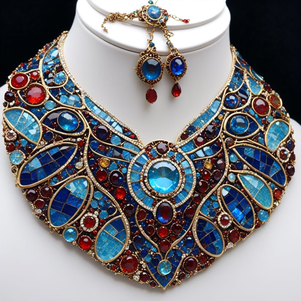 Mosaic Bejeweled Necklace Art