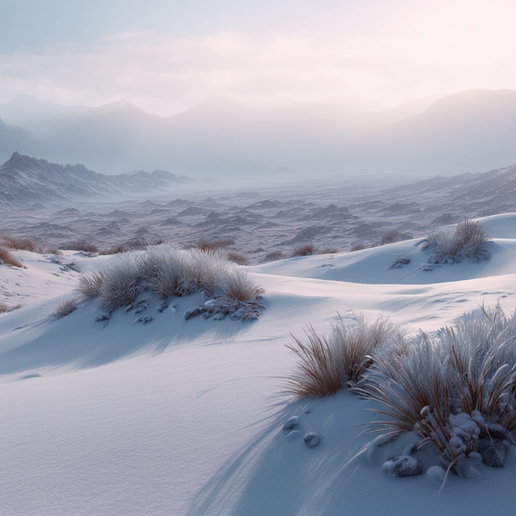 Blizzard Sweeps Through Ice Cold Desert