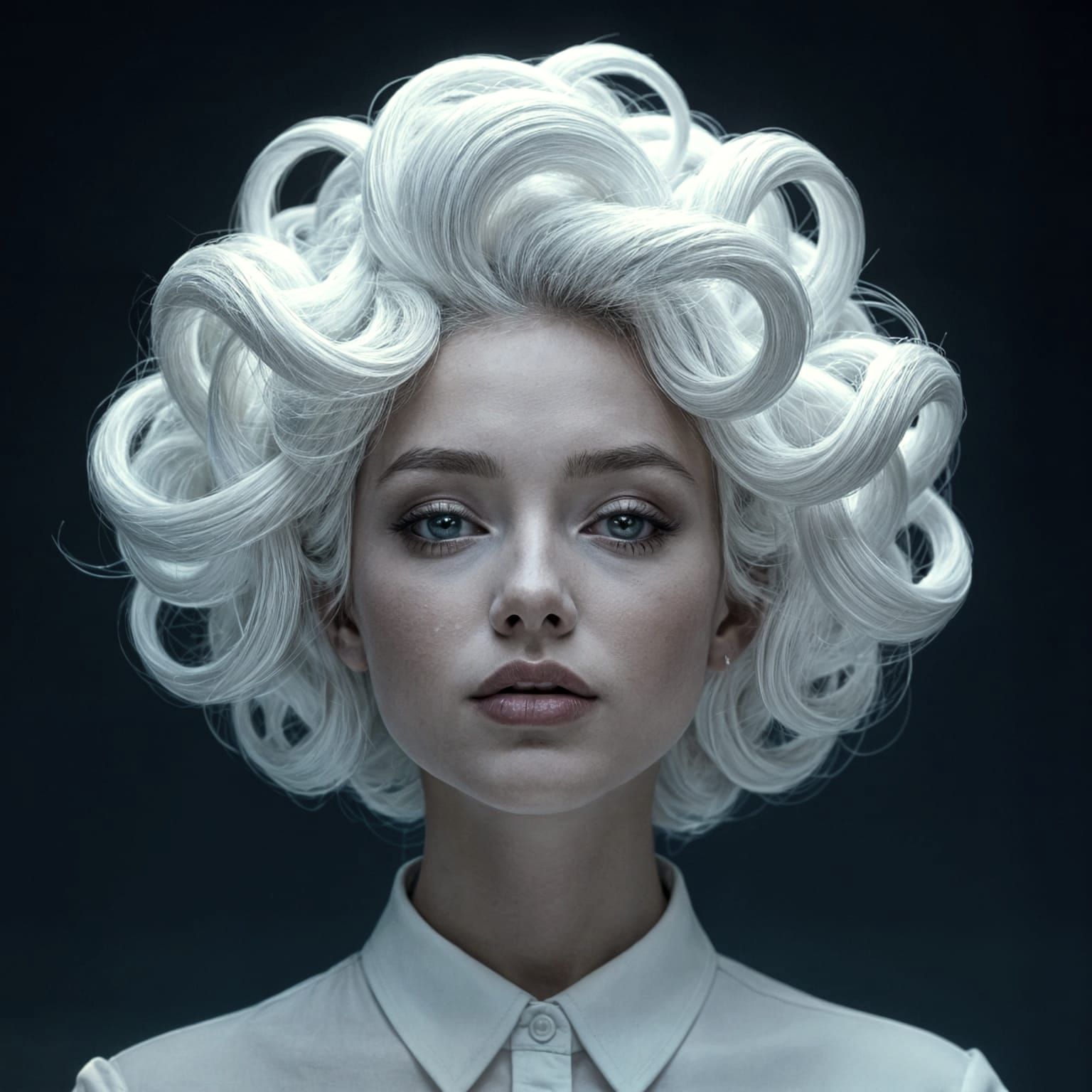 Geometric Bioluminescent Braids: Ultra-Close-Up Portrait