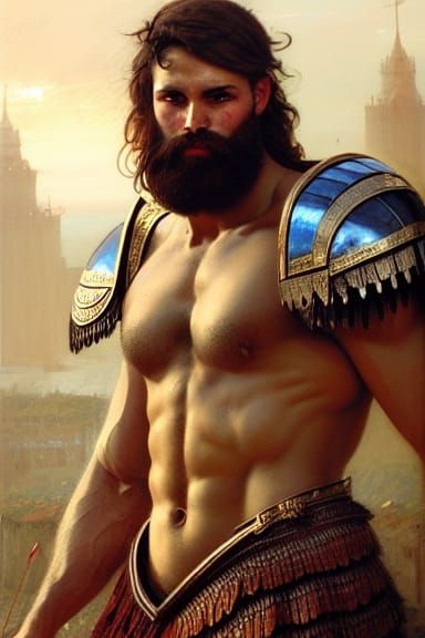 Fantasy Gladiator Portrait in Hyperrealistic Style