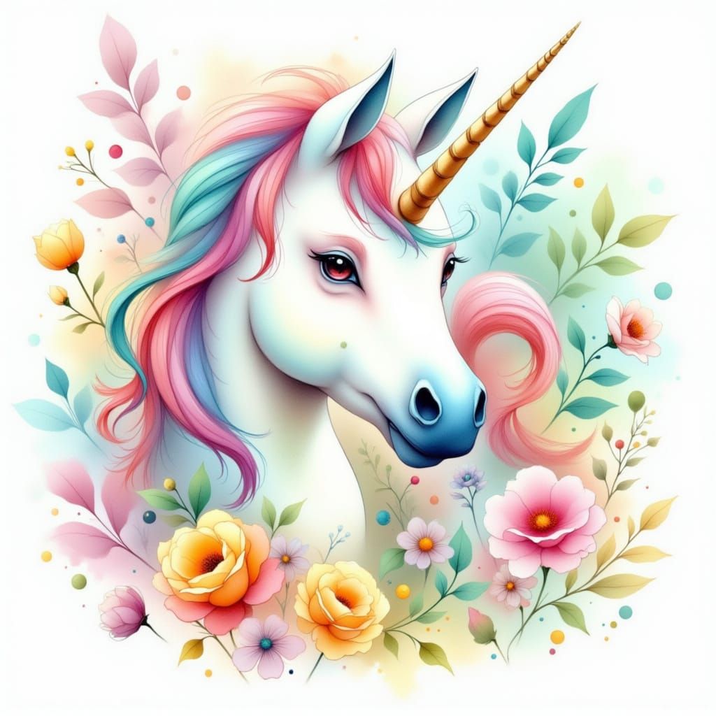 Mythical Unicorn Rides Across a Vibrant Sunset Landscape