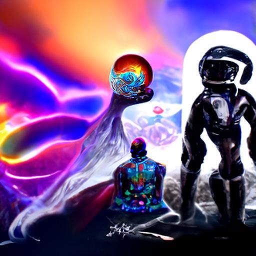 Past, Present, Future in Astral Illustration Style