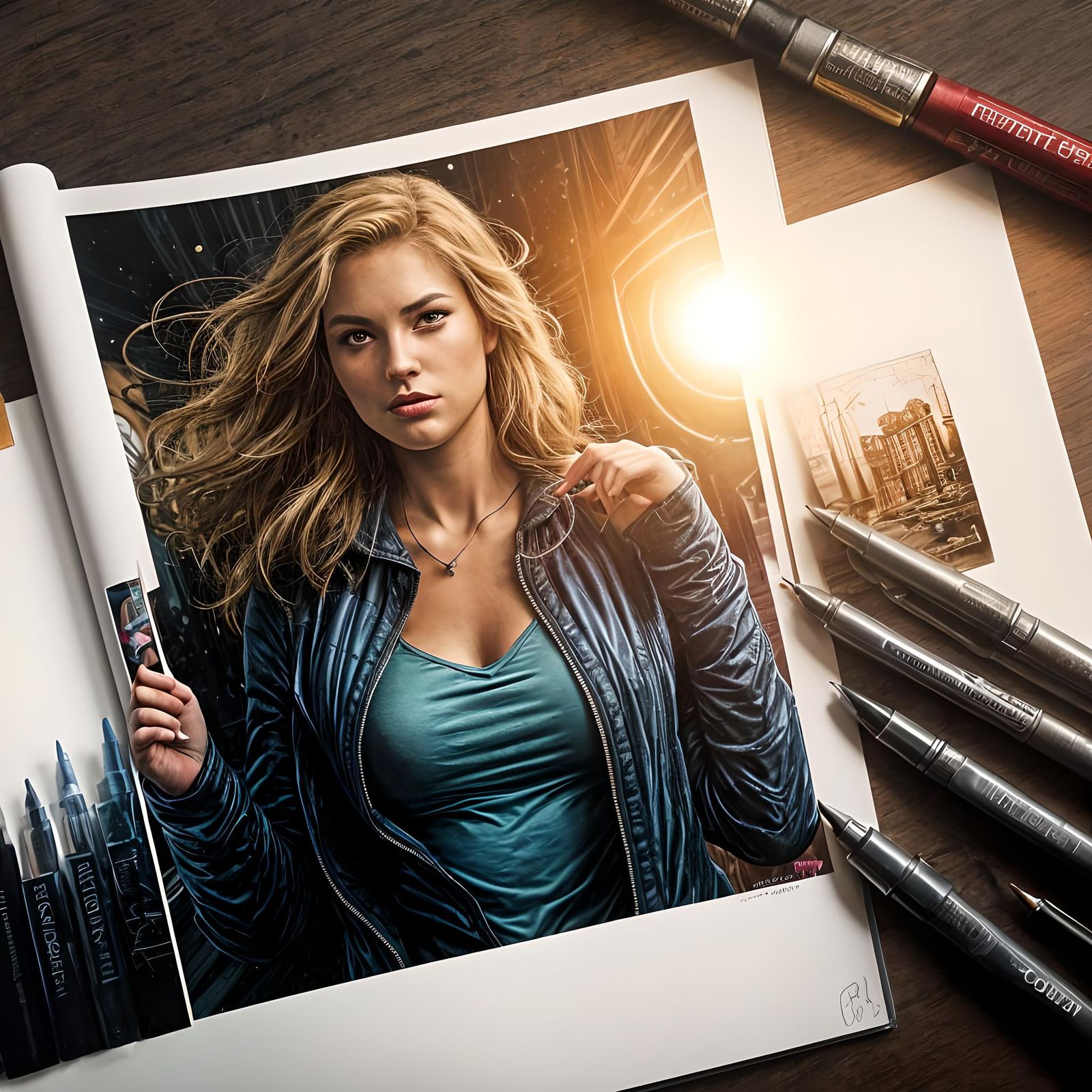 Woman Reaching Out: Comic Book Art