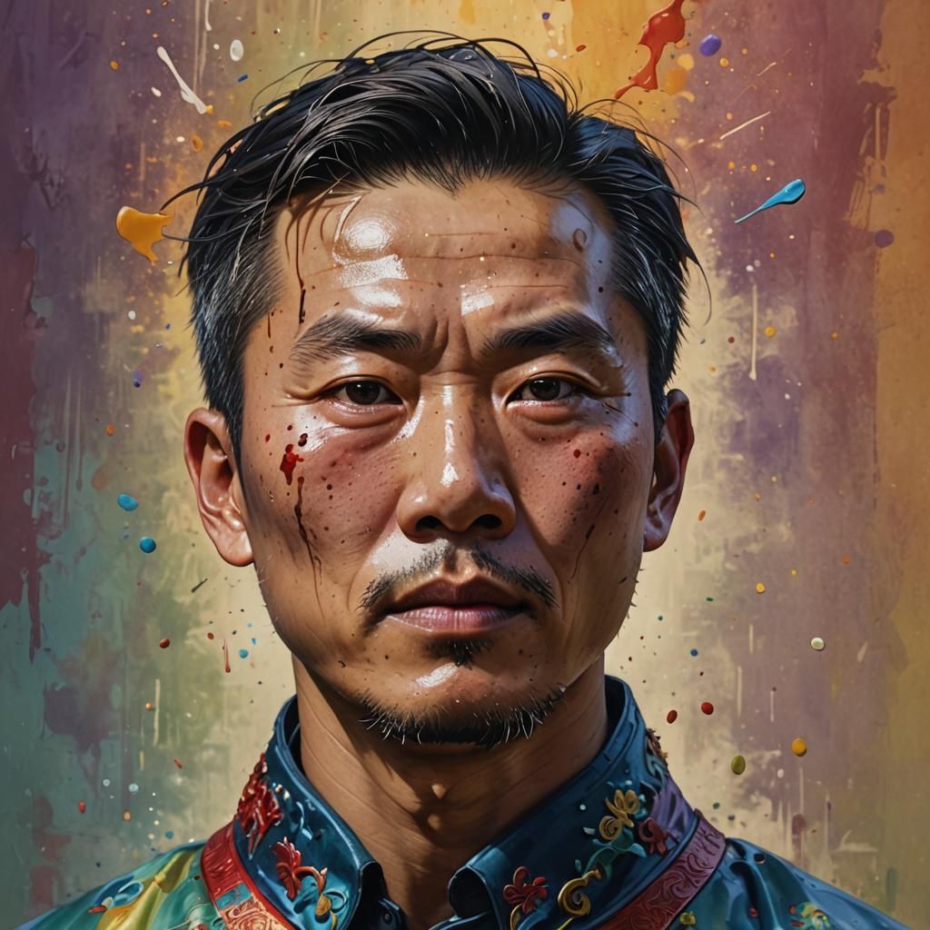 Detailed Hyperrealistic Portrait of Chinese Man