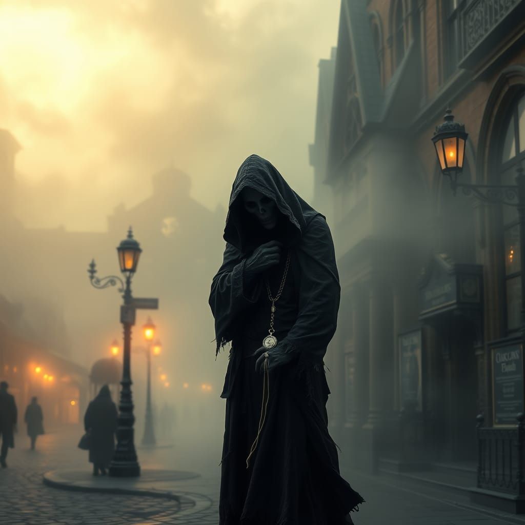 Victorian Grim Reaper in Mist, Gothic Revival