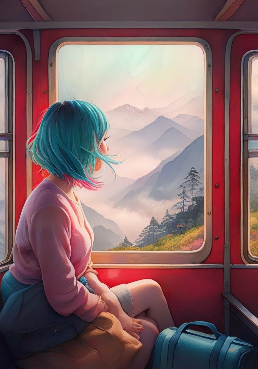 Whispers in the Misty Mountains: Pastel Dreamscape