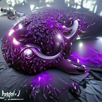 Purple Symbiote Blob Concept Art in Unreal Engine