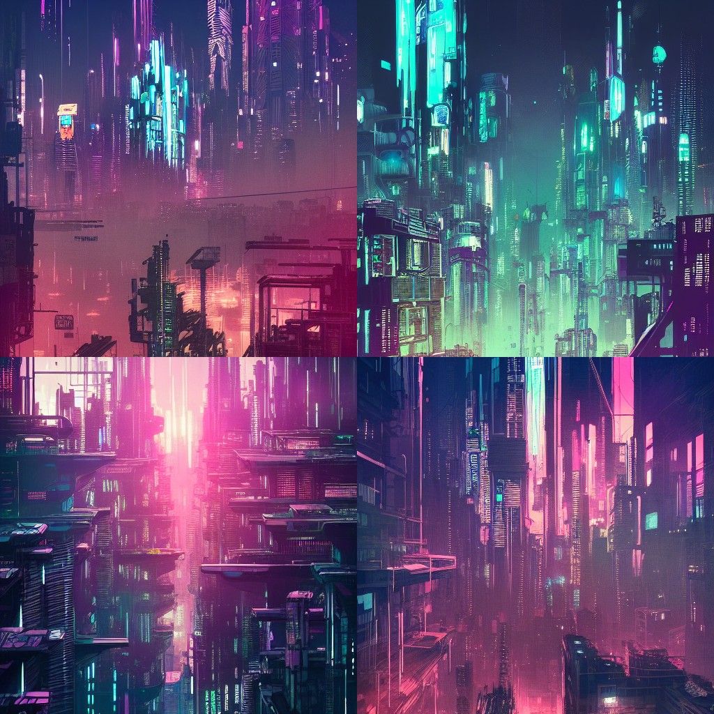 Hyperdetailed Cyberpunk Cityscape Digital Art