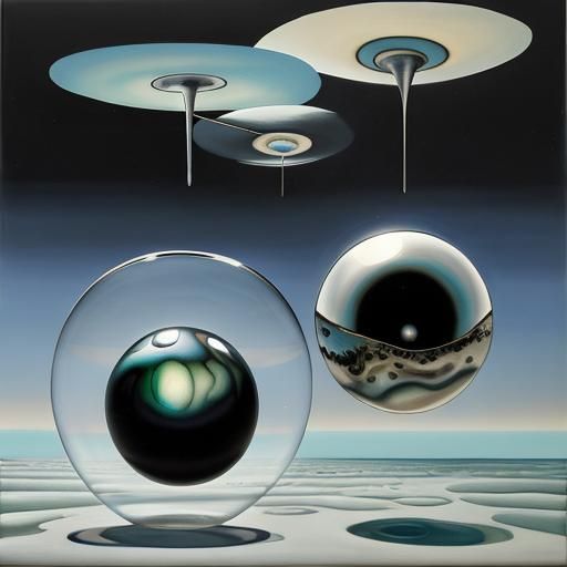 Surrealist Pearls and Cylinders in Dali Style