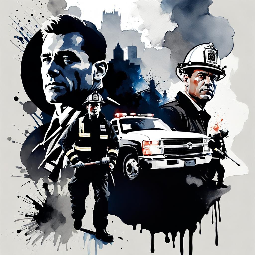 Firefighter Portrait: A 9/11 Tribute in Watercolor