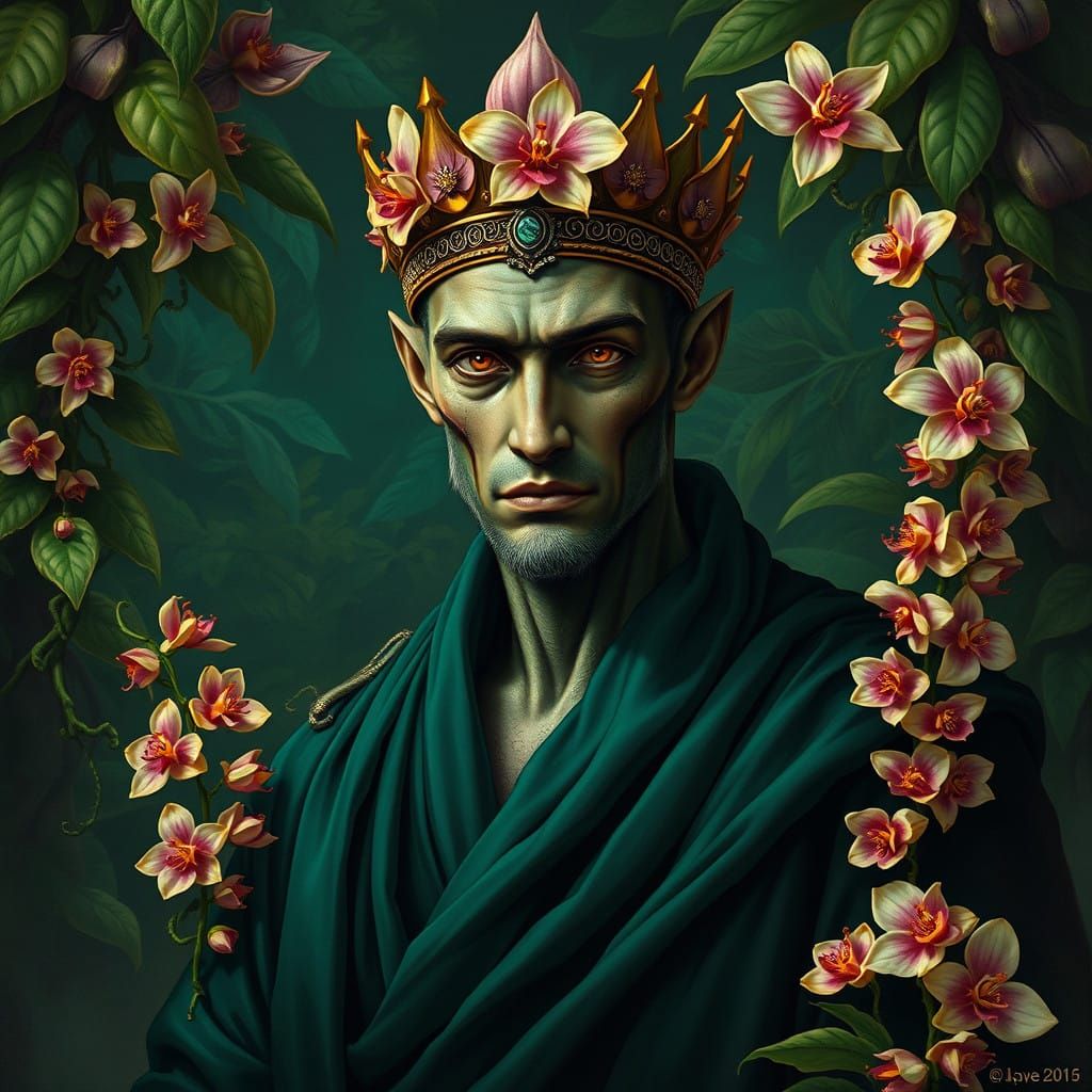 The Verdant Emperor: Regal Portrait in Jungle Splendor