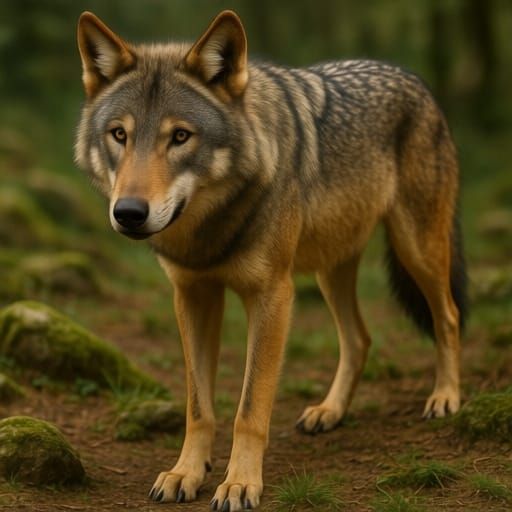 Iberian Wolf in Natural Habitat