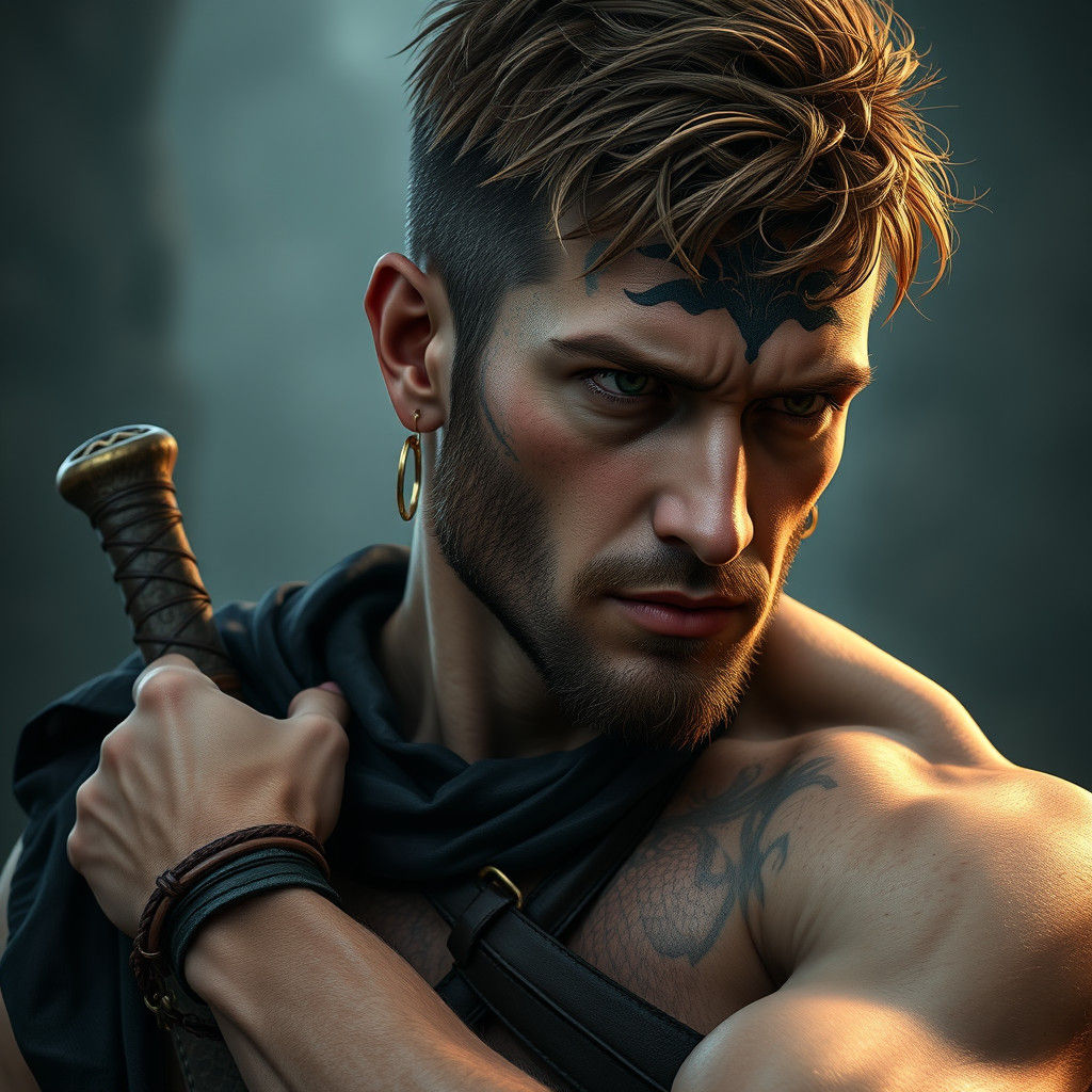 Mythical Man with Knife: Fantasy Concept Art