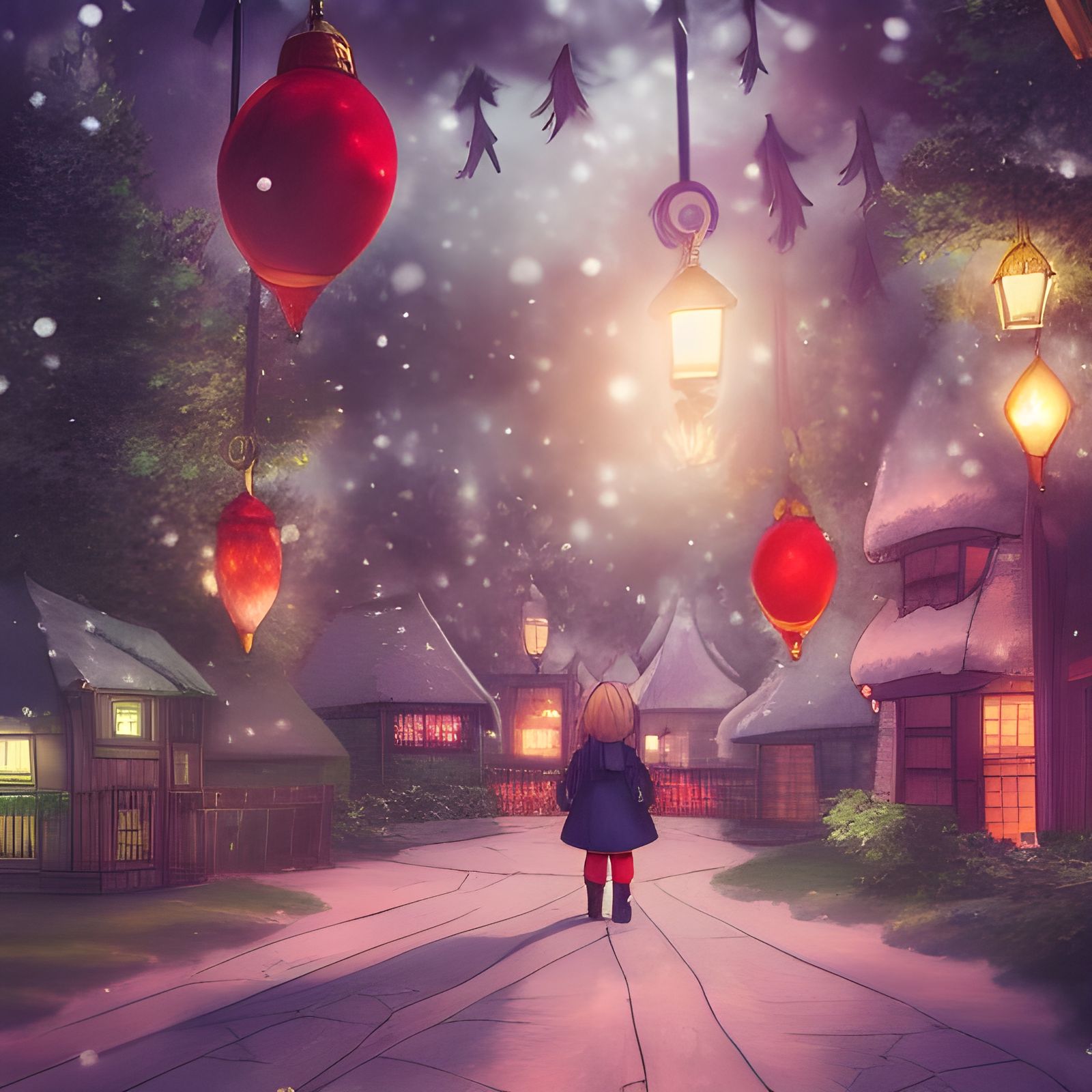 Anime Christmas Village in Studio Ghibli Style