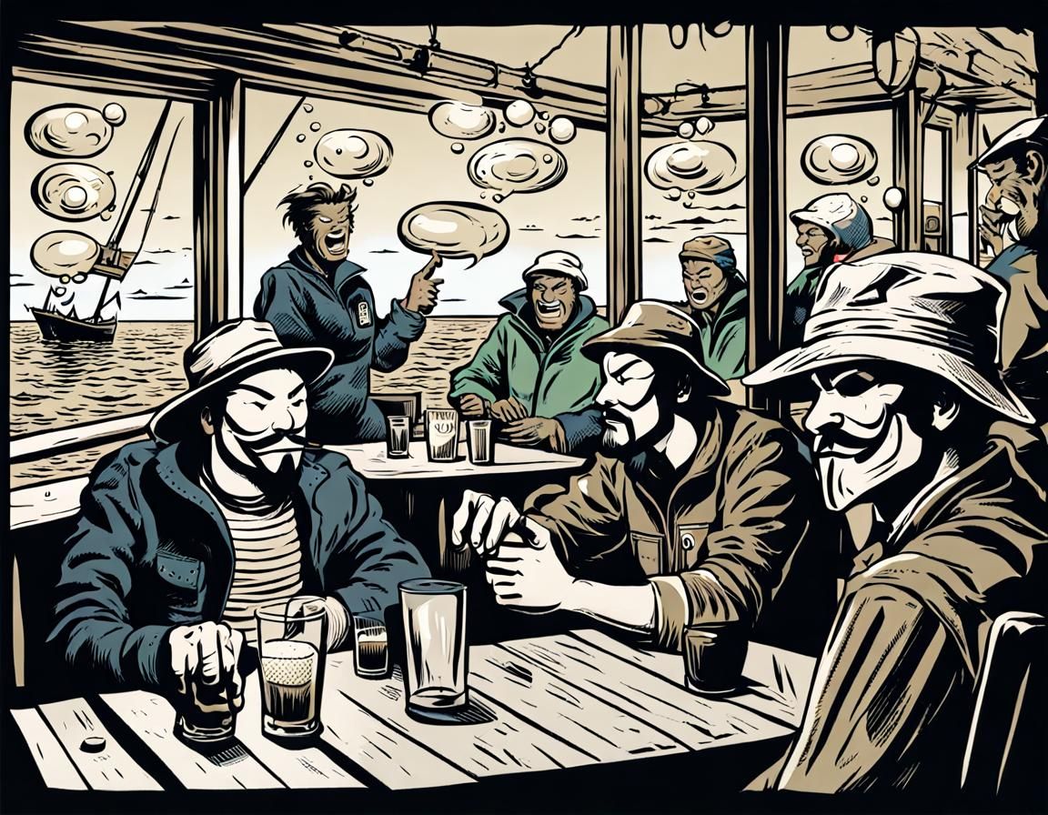 Anonymous Ray at the Sailor Bar talking trash with chat bubb...