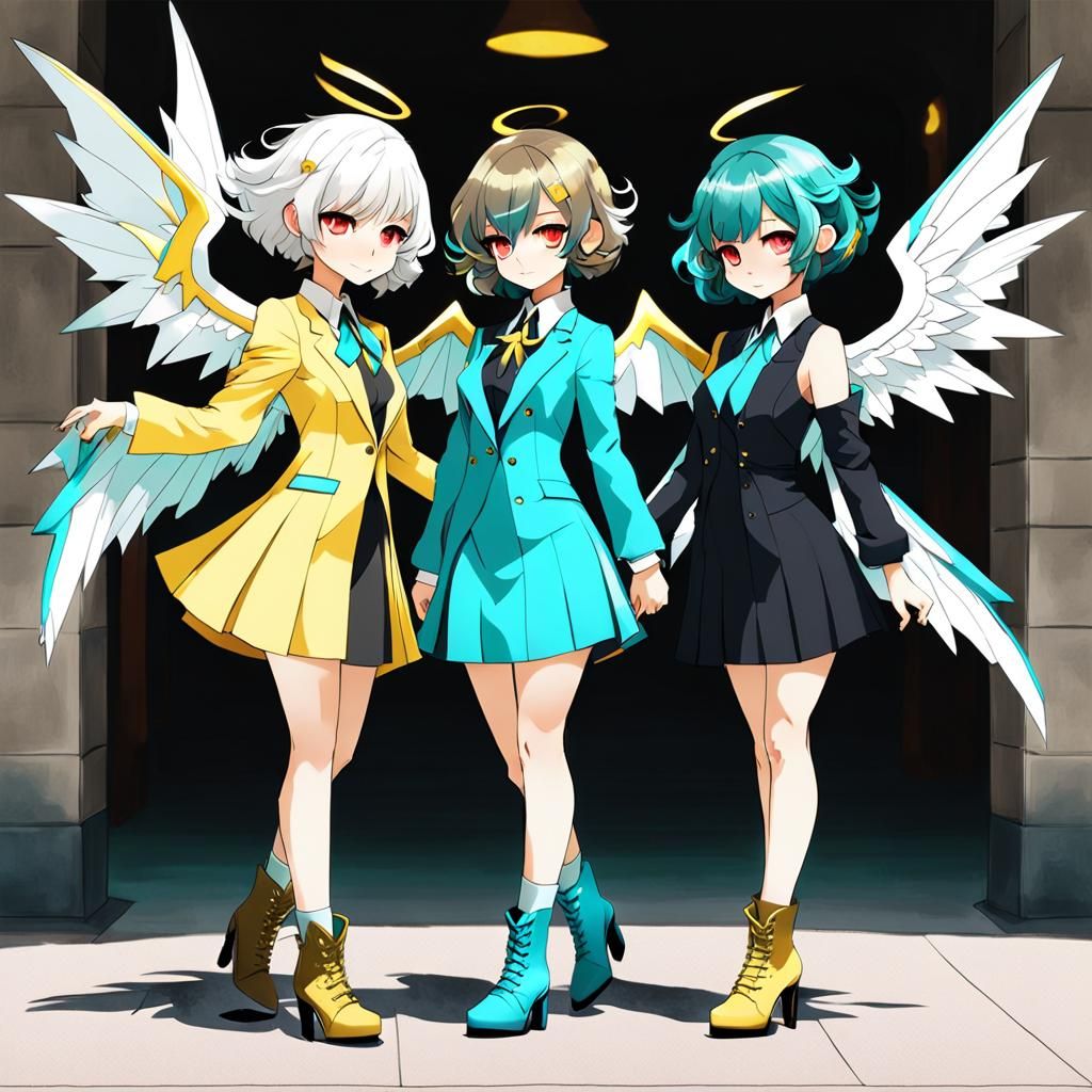 Two Girls on a Date with Wings