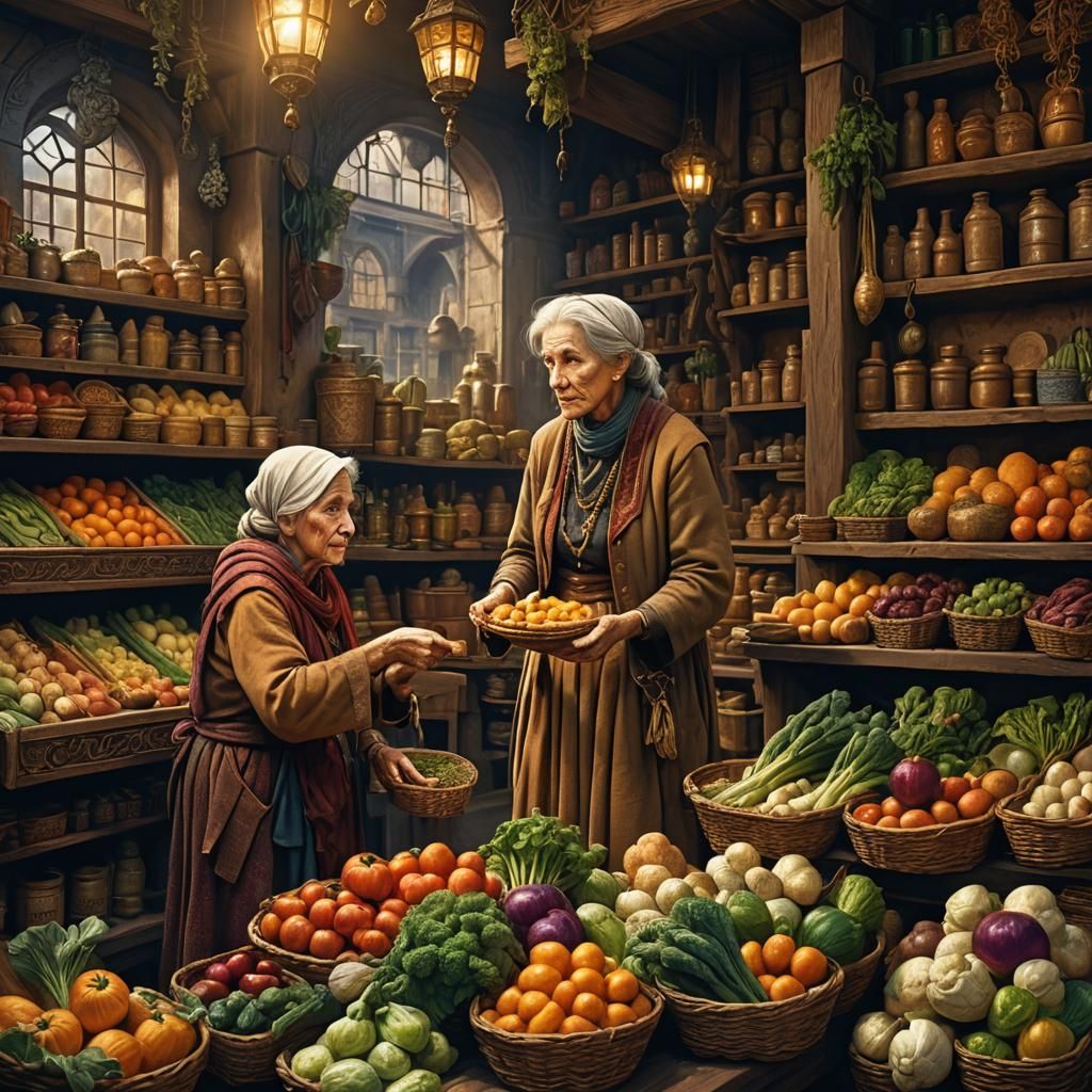 Mystical General Store Scene in Fantasy Art Style