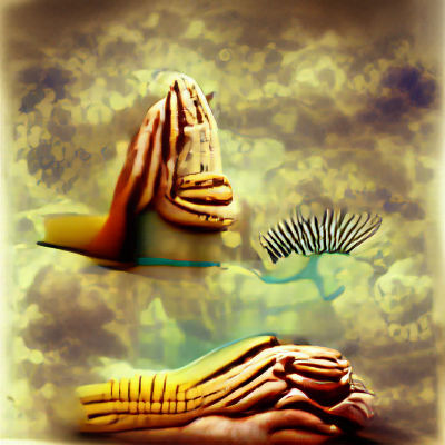 Clasped Hands in Prayer: A Digital Rendering