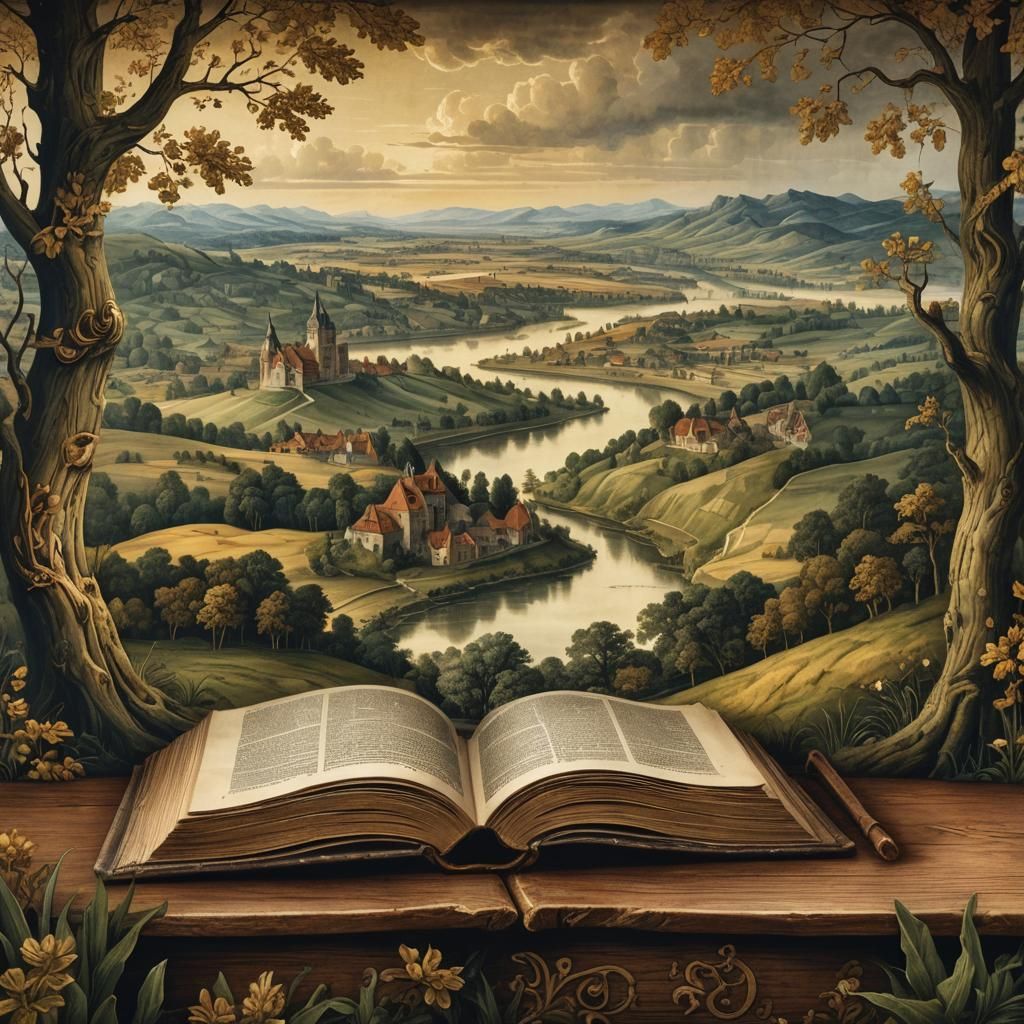 Netherlandish Landscape Revealed in Open Book