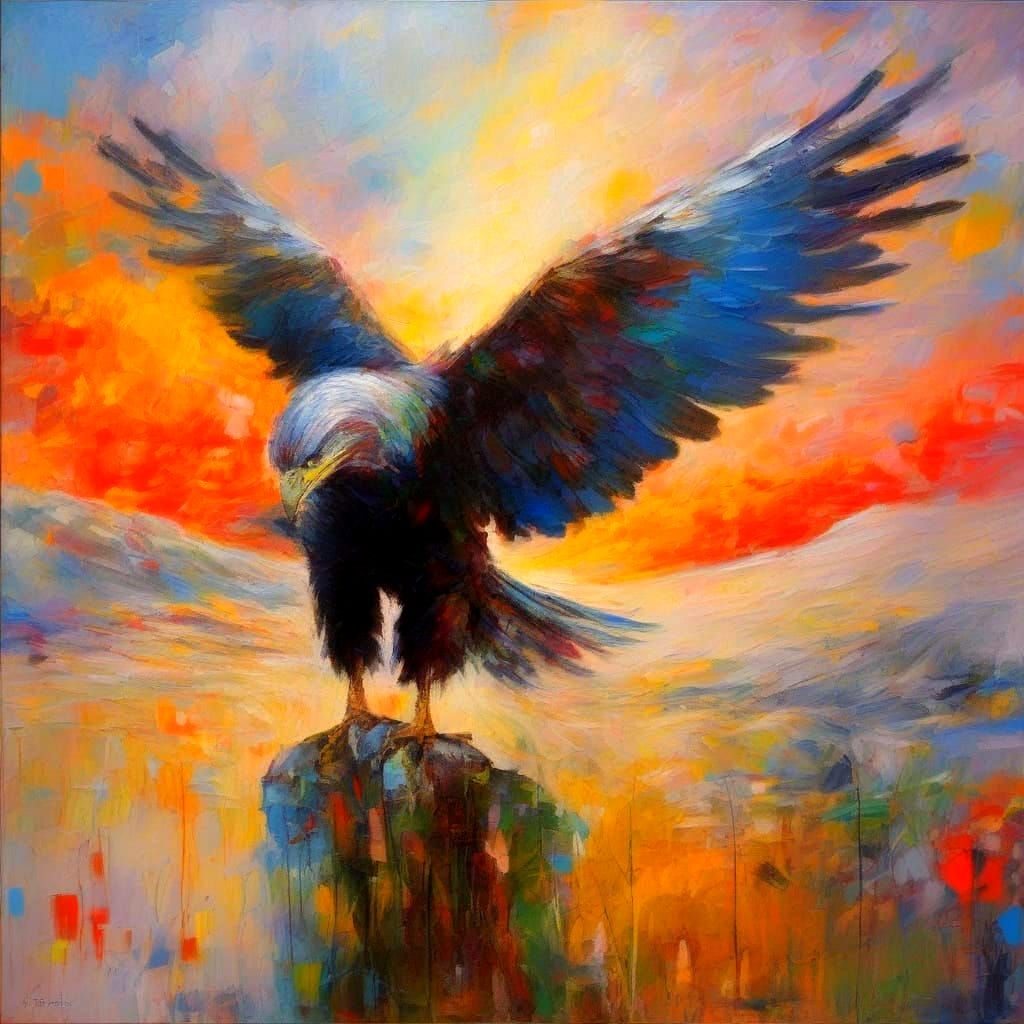 Surrealistic Impressionist Masterpiece: Eagle's Mountain Per...