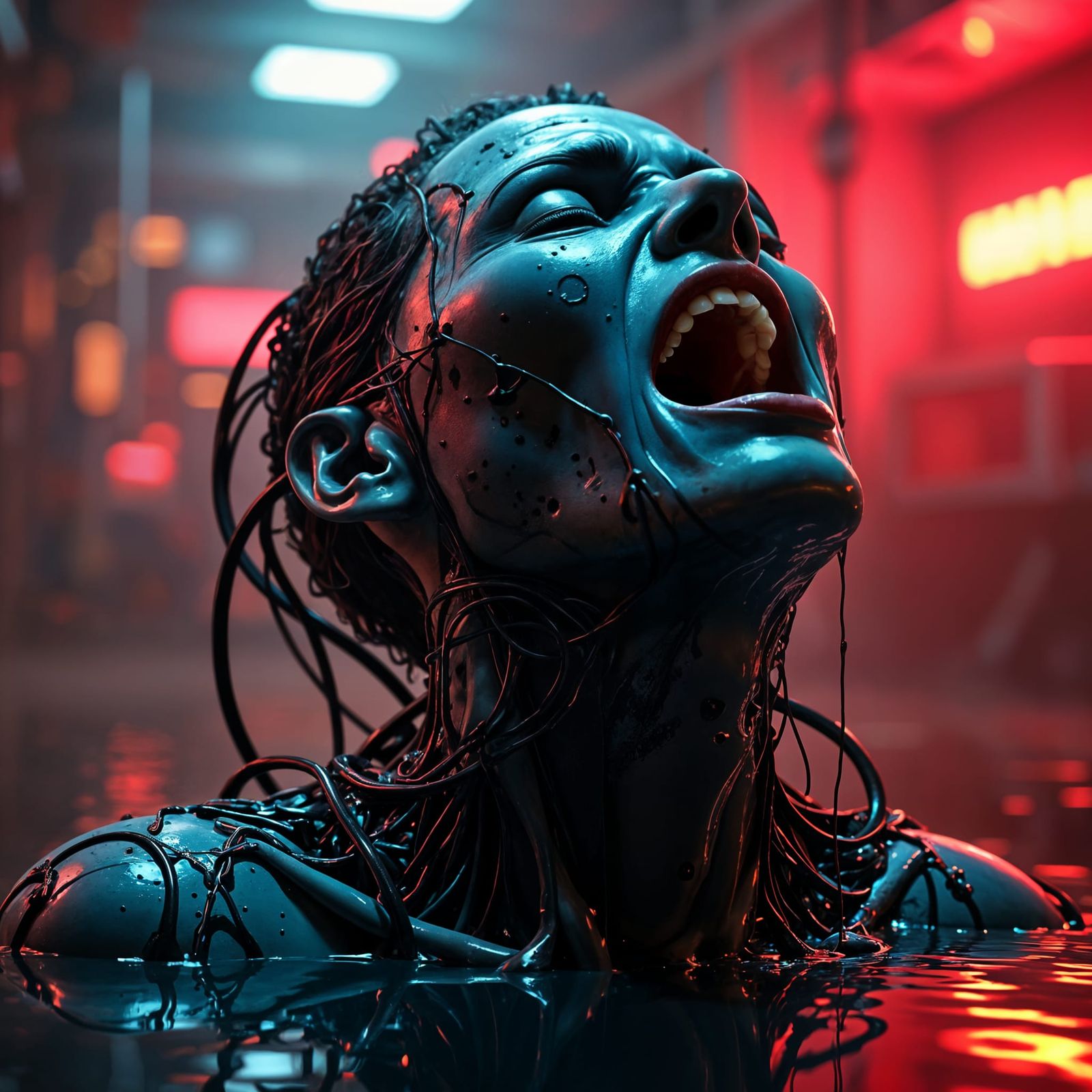 Crying Android in Cybernetic Laboratory