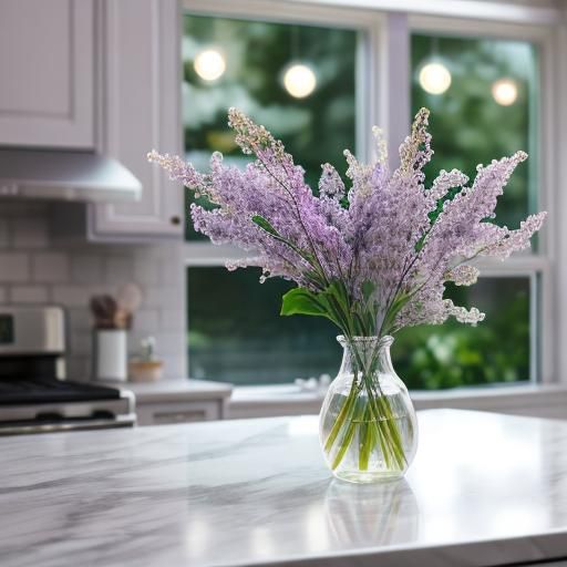 Elegant Lilac Kitchen in Professional Photography Style