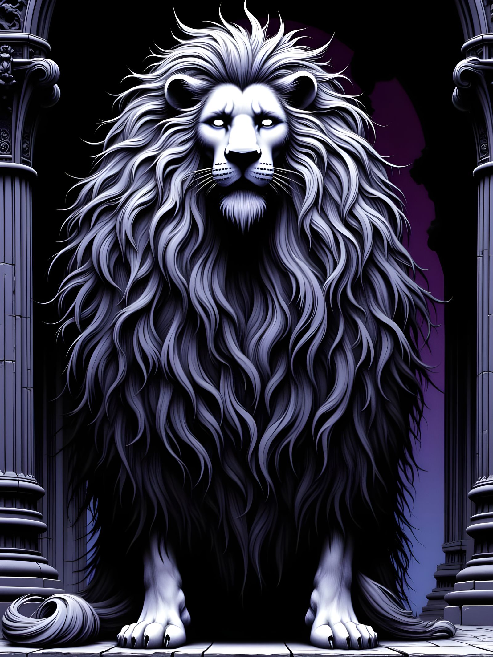 Gothic Manga Lion Portrait