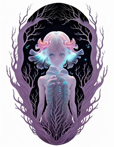 Translucent Ghost Fish: Deep Sea Watercolor Art