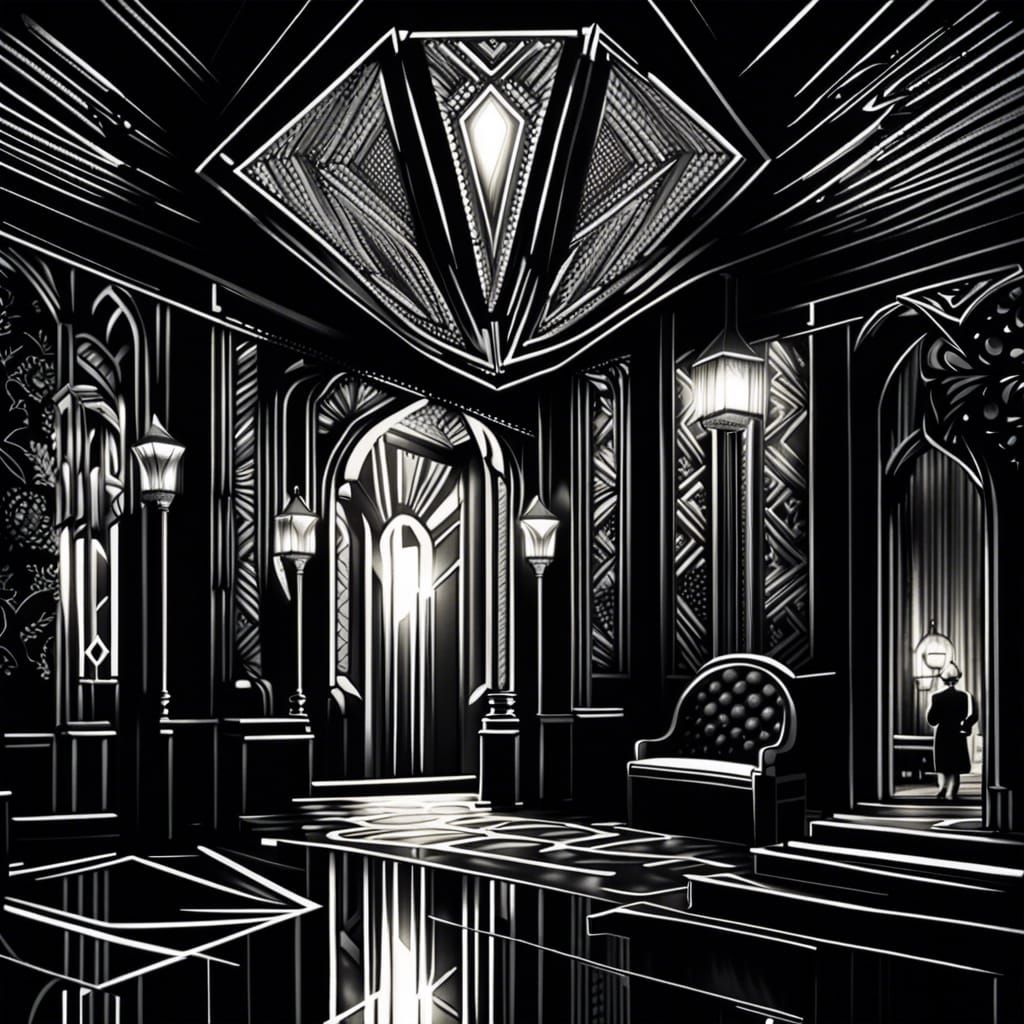 Art Deco Diamond in Post-Impressionist Film Noir